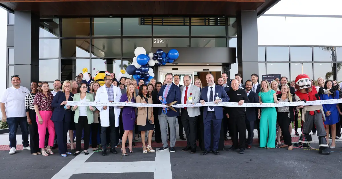 FCS celebrates the opening of its Wesley Chapel Cancer Center with a ribbon cutting.