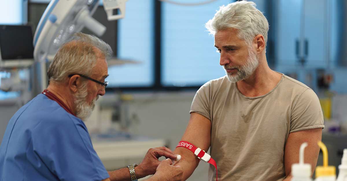 Man having blood test