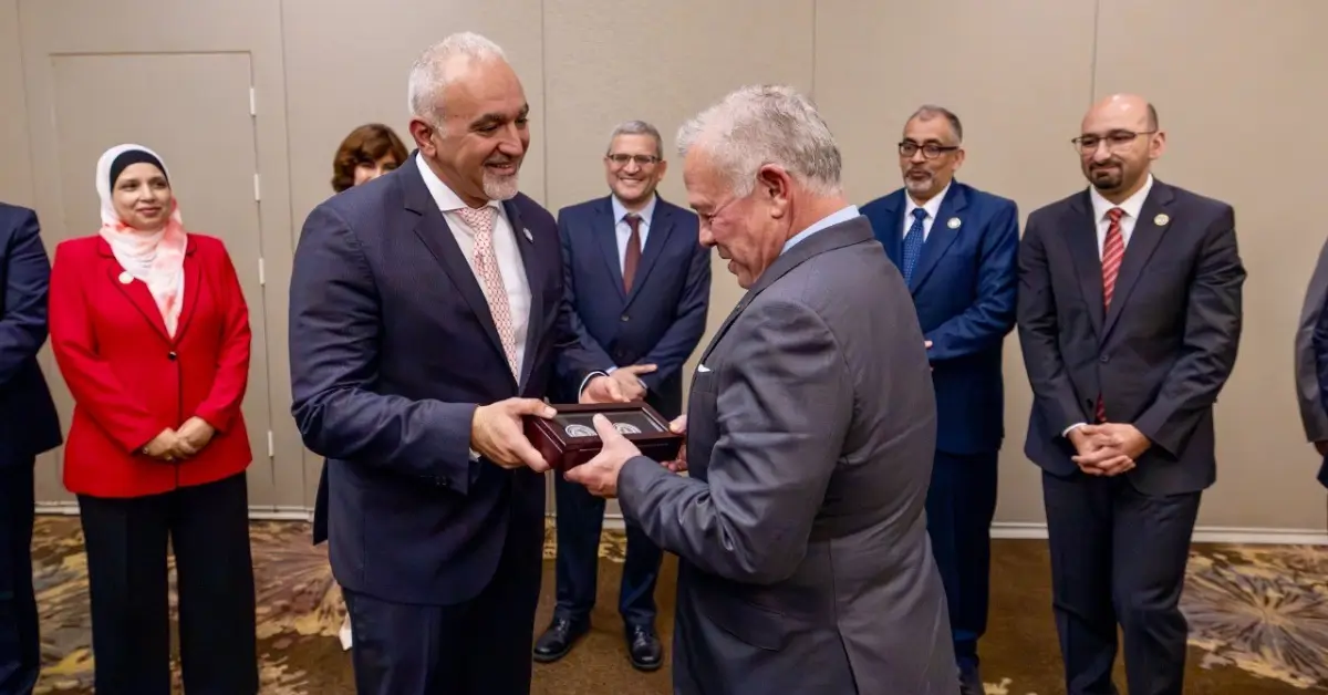 Dr. Hussein met with His Majesty King Abdullah II of Jordan to strengthen ties with Jordanian medical professionals working in the U.S.